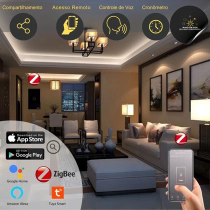 Imagem de Interruptor Zigbee Smart Inteligente 1 Botão Ekaza Preto