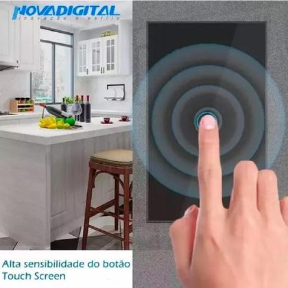 Imagem de Interruptor Zigbee Touch 1 Botão Inteligente 4X2 - Preto