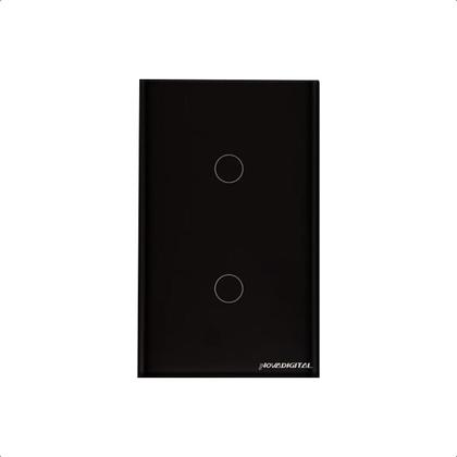 Imagem de Interruptor Zigbee Touch 2 Botões Inteligente 4X2 - Preto