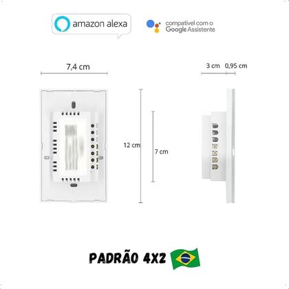 Imagem de Interruptor Zigbee Touch 4 Botões Inteligente 4x2