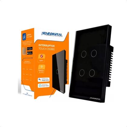 Imagem de Interruptor Zigbee Touch 4 Botões Inteligente 4x2