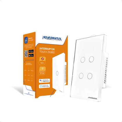 Imagem de Interruptor Zigbee Touch 4 Botões Inteligente 4x2