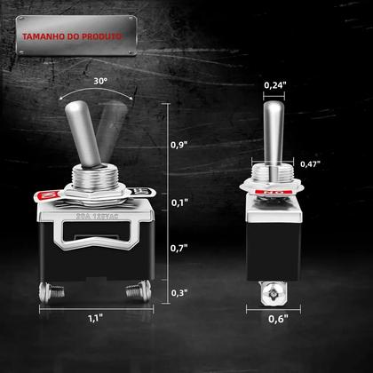 Imagem de Interruptores De Rocker Para Carro À Prova d'Água De 2 Pinos ON/OFF SPST, Pacote Com 8, 20A 12V