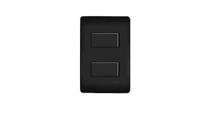 Imagem de Interruptores Simples Duplo  Preto 16A/250v Com Placa Suporte Fame