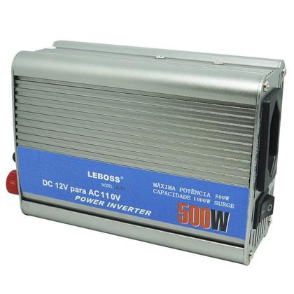 Imagem de Inversor Conversor 12V Potência 500W Veicular Transformador Tensão Leboss LB-507 LB-507A Cinza