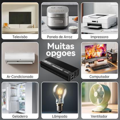 Imagem de Inversor Conversor De Tensão 12v Para 110v 4000w Pico 8000w