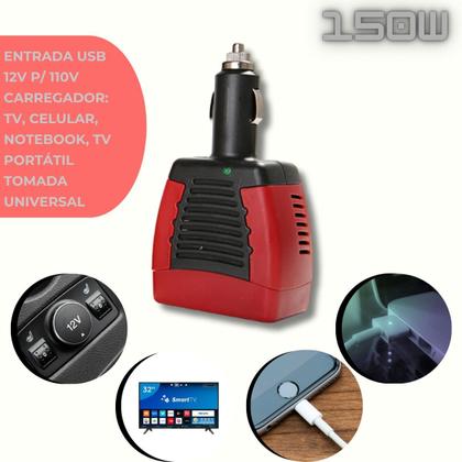 Imagem de Inversor Conversor Do Carro Tomada Veicular 12v P 220v 150w