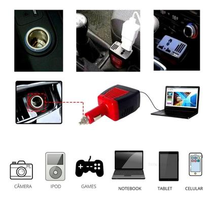 Imagem de Inversor Conversor Do Carro Tomada Veicular 12v P 220v 150w