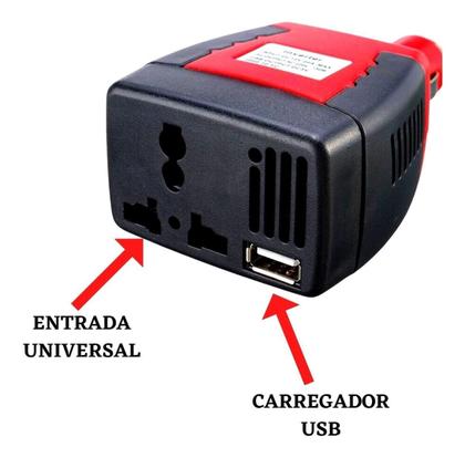 Imagem de Inversor Conversor Do Carro Tomada Veicular 12v P 220v 150w