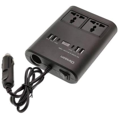 Imagem de Inversor conversor tensao duplo carro 150w 4 usb 12v 24v 220v led inteligente carregador veicular tomada