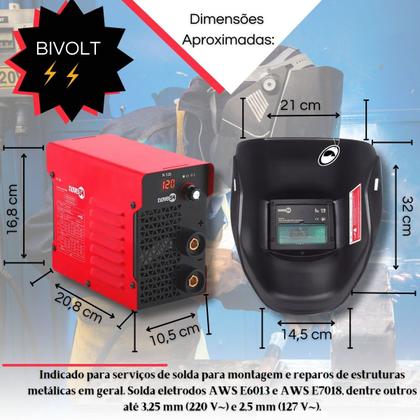 Imagem de Inversor Digital Solda Eletrodo 120 Amperes Nove54 127/220v Cor Vermelho Frequência 60 110V/220V