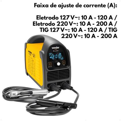 Imagem de Inversor para solda com eletrodo e TIG, com display LED, bivolt 127V e 220V , RIV 228, Vonder - 6878228000
