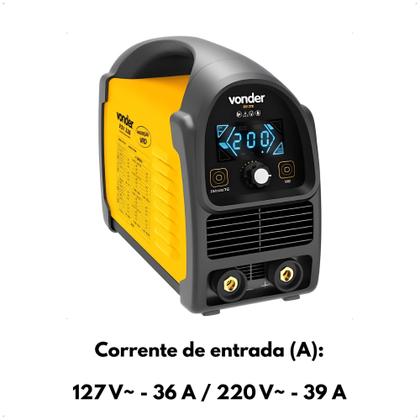 Imagem de Inversor para solda com eletrodo e TIG, com display LED, bivolt 127V e 220V , RIV 228, Vonder - 6878228000
