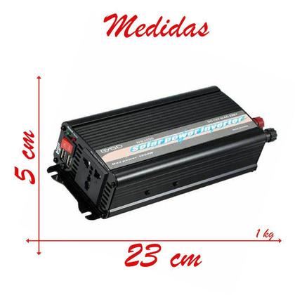 Imagem de Inversor Tensão 2000w 12v Para 220v Veicular Transformador Conversor Com Tomada Padrão e Usb