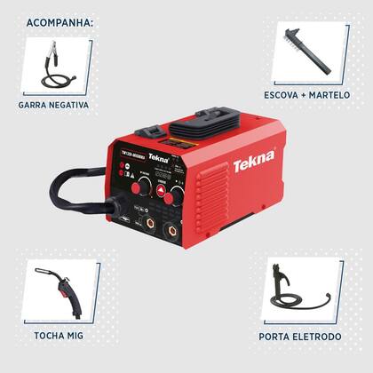 Imagem de Inversora Solda migmma Tekna Tw120i Profissional + Arame 2kg