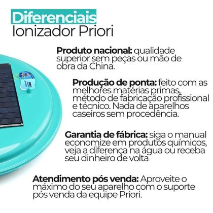 Imagem de Ionizador Piscina 40000a 60000 L (energia Solar/adeus Algas) - PRIORI