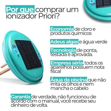 Imagem de Ionizador Piscina 40000a 60000 L (energia Solar/adeus Algas) - PRIORI