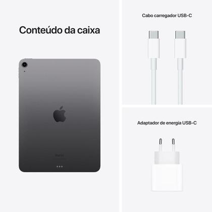 Imagem de iPad Air 5ª Geração Apple, 10.9", 256GB, M1, Wi-Fi, Câmera 12MP, iPadOS 15, Cinza Estelar - MM9L3BZ/A