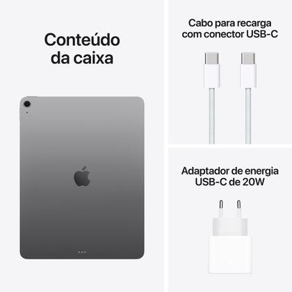 Imagem de iPad Air Apple 13" 1 TB, Chip M3, Wi-Fi, Câmera Traseira 12MP, Cinza-espacial - MCQ04BZ/A