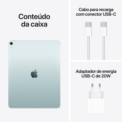 Imagem de iPad Air Apple 13" 128GB, Chip M3, Wi-Fi + Cellular, Câmera Traseira 12MP, Azul - MCJ24BZ/A