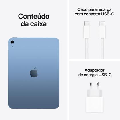 Imagem de iPad Apple 11" A16, Wi-Fi, 128GB, Câmera 12MP, Azul - MD4A4BZ/A