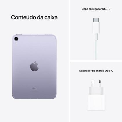 Imagem de iPad Mini Apple 6ª Geração, Tela 8.3", 64GB, Chip A15 Bionic, Wi-Fi + Cellular, Câmera Traseira 12MP, Roxo - MK8E3BZ/A