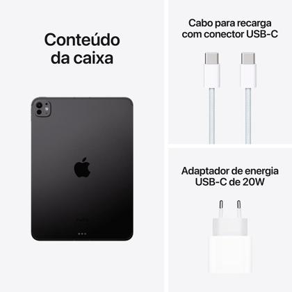 Imagem de iPad Pro Apple, Tela 11", 2TB, Chip M4, Wi-Fi + Cellular, Câmera Traseira 12MP, iPadOS 17, Preto Especial - MWRR3BZ/A