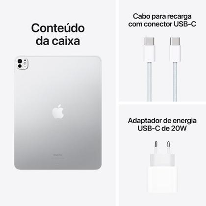 Imagem de iPad Pro Apple, Tela 13", 2TB, Chip M4, Wi-Fi, Câmera Traseira 12MP, iPadOS 17, Prateado - MVX93BZ/A