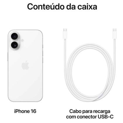 iPhone 16 128GB 5G Branco Tela 6,1 Câmera 48MP Apple Imagem de iPhone 16 128GB 5G Branco Tela 6,1 Câmera 48MP Apple
