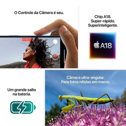 iPhone 16 128GB 5G Branco Tela 6,1 Câmera 48MP Apple Imagem de iPhone 16 128GB 5G Branco Tela 6,1 Câmera 48MP Apple
