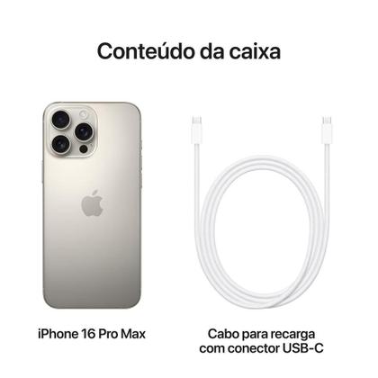 iPhone 16 Pro Max Apple 256GB, Câmera Tripla de 48MP, Tela 6,9