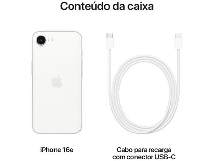 Imagem de iPhone 16e Apple 128GB, Câmera 48MP, Tela Super Retina XDR 6,1", Branco