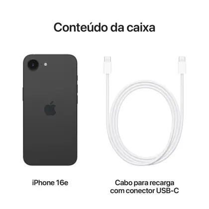 iPhone 16E Apple 256GB, Câmera 48MP, Tela Super Retina XDR 6,1