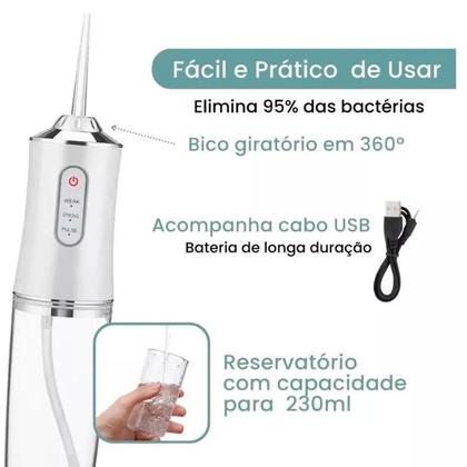 Imagem de Irrigador Oral Elétrico Portatil Jato Água Limpador Dentário Bucal