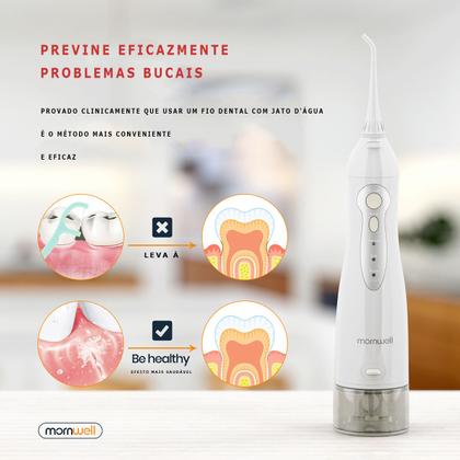 Imagem de Irrigador Oral Para Implantes Dentários Higiene Bucal Prótese Dentária Com Certificado CCE/FCC D52 Branco