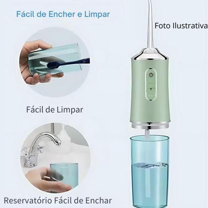 Imagem de Irrigador Oral Recarregável - 3 Modos de Limpeza e Massageador de Gengivas