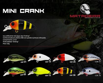 Imagem de Isca Artificial Mini Crank - Cor 77 Matadeira Pesca Traira Black Bass Tilapia