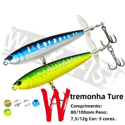 Imagem de Isca de Pesca Topwater 7.5g/12g WALK FISH - Whopper Plopper Artificial para Baixo