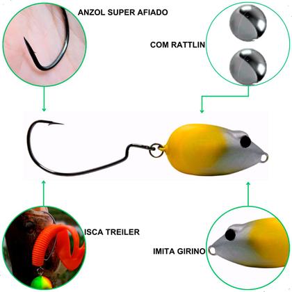 Imagem de Isca Treiler Girino Sapinho 3.8cm Anzol 3/0 Traíra