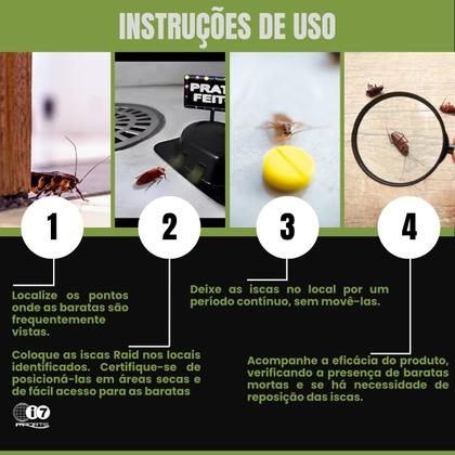 Imagem de Iscas Mata Barata Raid 2,6g Com 12 Unidades