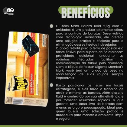 Imagem de Iscas Mata Barata Raid 2,6g Com 12 Unidades