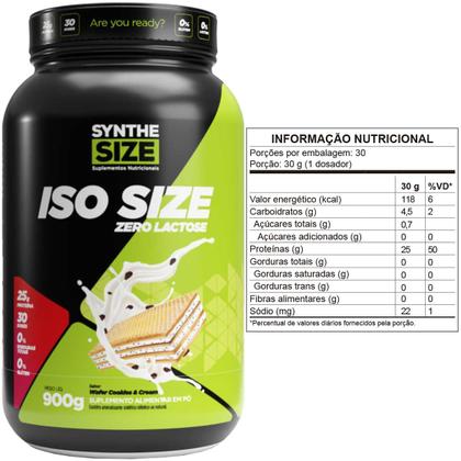 Iso Size Zero Lactose 900g Sabor Wafer Cookies Synthesize