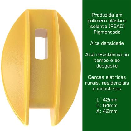 Imagem de Isolador Castanha Amarelo C/100 - Alta Qualidade