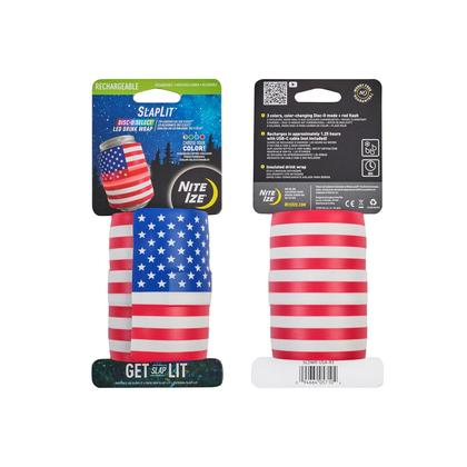 Imagem de Isolador de bebidas Nite Ize SlapLit LED Patriotic Can Wrap