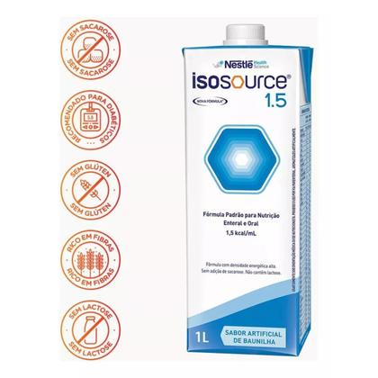 Imagem de Isosource 1.5 1000ml Nestlé Kit Com 6 Unidades Fórmula Alimentação e Suplementação Enteral Nutrição de Pessoas