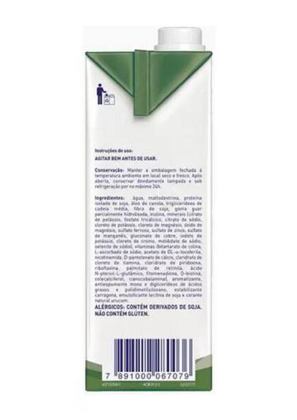Imagem de Isosource Soya Fiber 1 Litro Nestlé Dieta Nutrição Clínica Enteral Oral Alimento de Pacientes Saúde Normocalórica Normoproteica