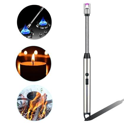 Imagem de Isqueiro Acendedor Eletrônico Para Acender Fogueira Com Trava de Segurança e Recarregável TB1904