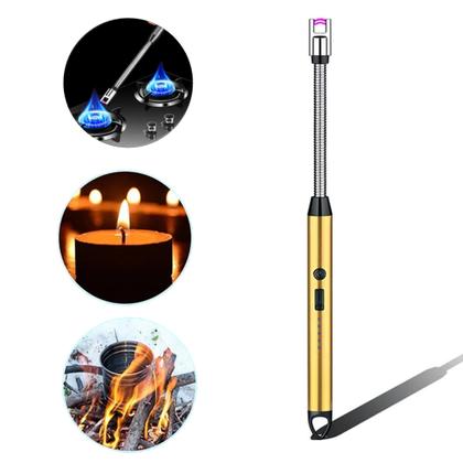 Imagem de Isqueiro Acendedor Eletrônico Para Acender Fogueira Com Trava de Segurança e Recarregável TB1904