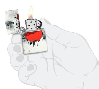Imagem de Isqueiro de bolso Zippo Love Drip Design 540 cores que brilha no escuro