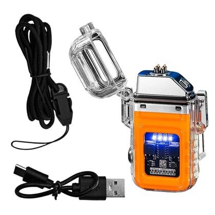 Imagem de Isqueiro Elétrico A Prova De Vento Com Lanterna Iluminação Forte, Médio e Strobo Recarregável TB1906